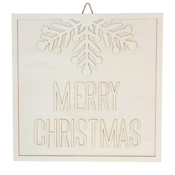 Merry Christmas Plywood Wooden Sign Plague DIY Project Decor Removable Frame 15” - Picture 2 of 5